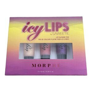 MORPHE ICY LIPS By SAWEETIE LIP PLATINUM TRIO~LTD ED~AUTHENTIC & CRUELTY FREE